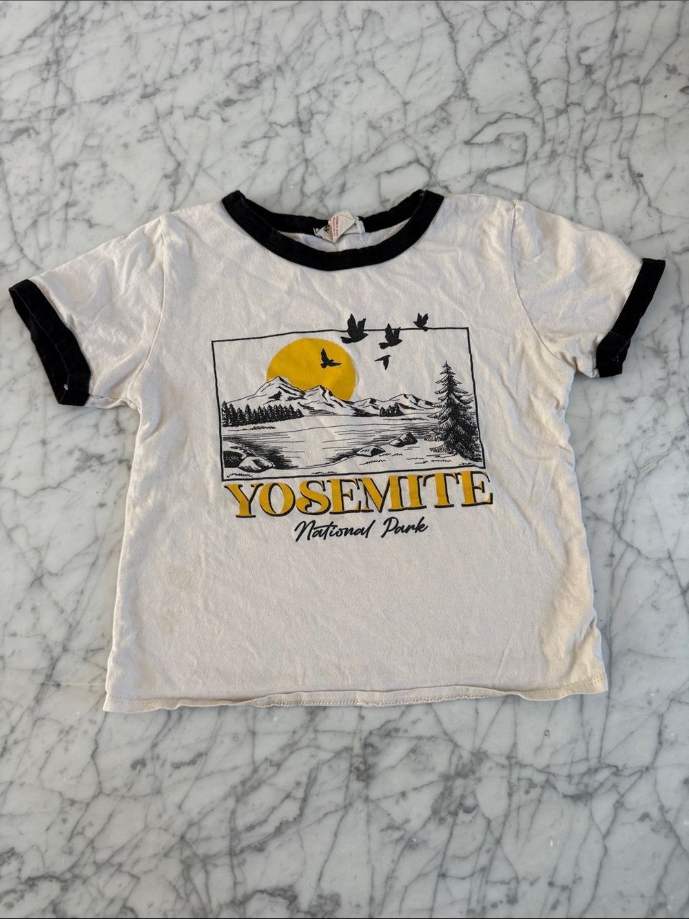 Yosemite National Park Womens XS Ringer Tee Black Trim American Rebel